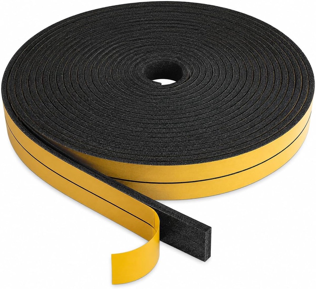 2 rollen 10 m x 11 mm x 3 mm schuimrubber, zelfklevend, 20 m zwarte afdichtingstape, deurafdichting, schuimstrips voor - ShopVlot