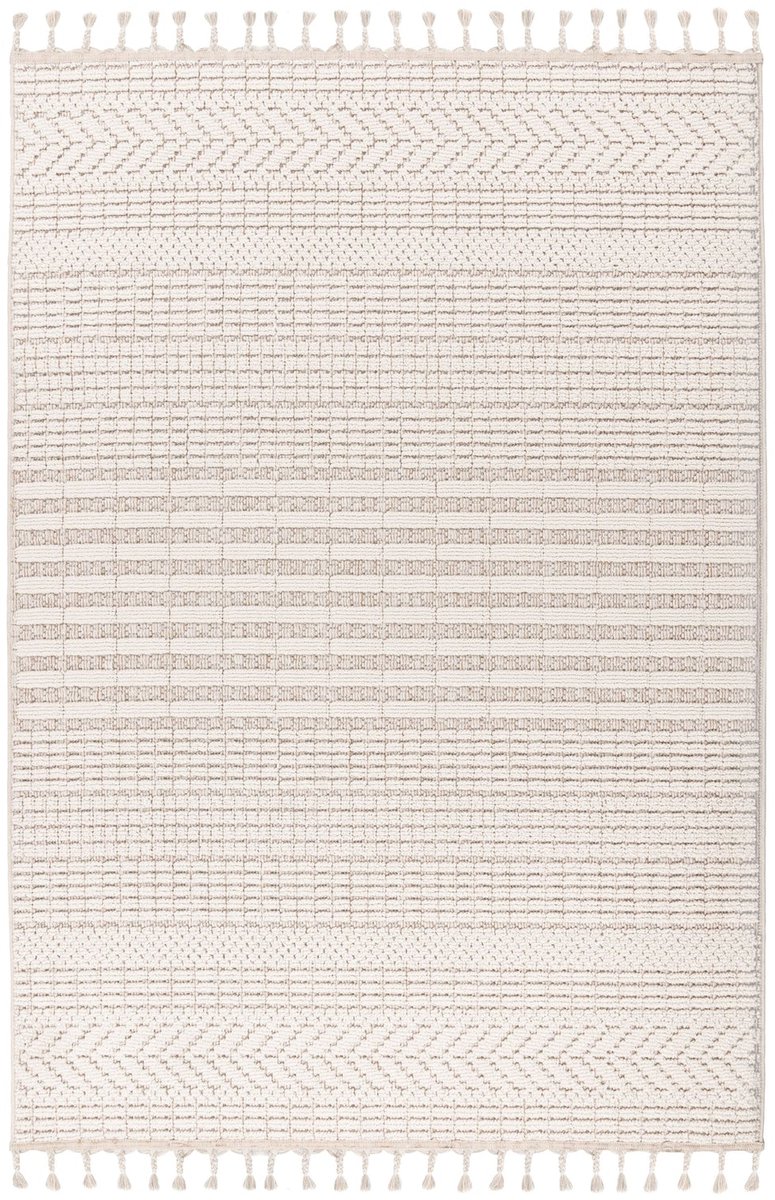 Dutch XXL Laagpolig Vloerkleed | Tapijt | Luxor | Grafisch | Crème | 80x150 cm