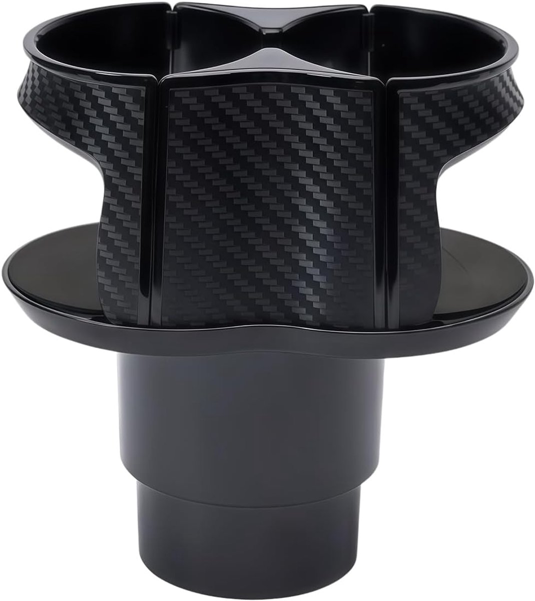 Bekerhouder voor de auto, 2-in-1, universele dubbele bekerhouder voor auto, bekerhouder met elastische mond, verstelbare basis 6-8,5 cm, zwart