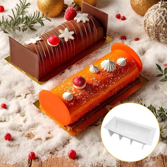 Rechthoekig, groot, 30 x 13,5 x 8 cm, lange cilinderstrips, siliconen vorm voor monoporties, chocolade, energiereep, ijsblokjes, muffins, brownies, cake, zeep (bruin, 1 put) — afbeelding 4