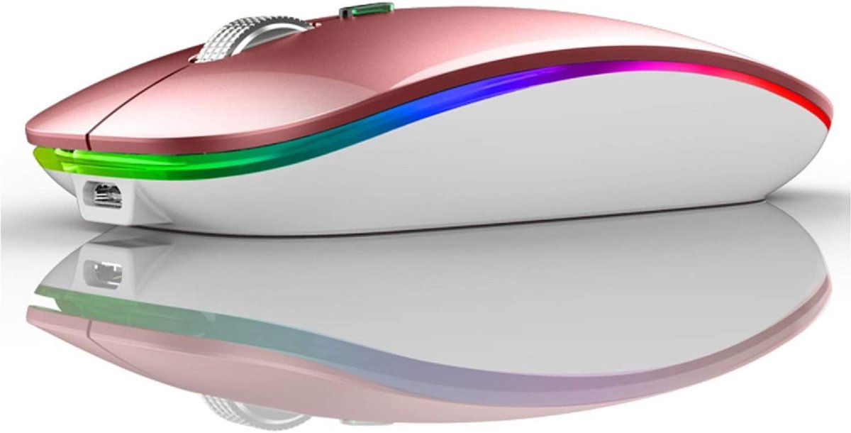 Bluetooth draadloze muis, stille oplaadbare muis,Roségoud