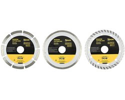 Slijpschijf diamant - diamantschijf 125mm - set van 3 verschillende schijven voor steen en beton