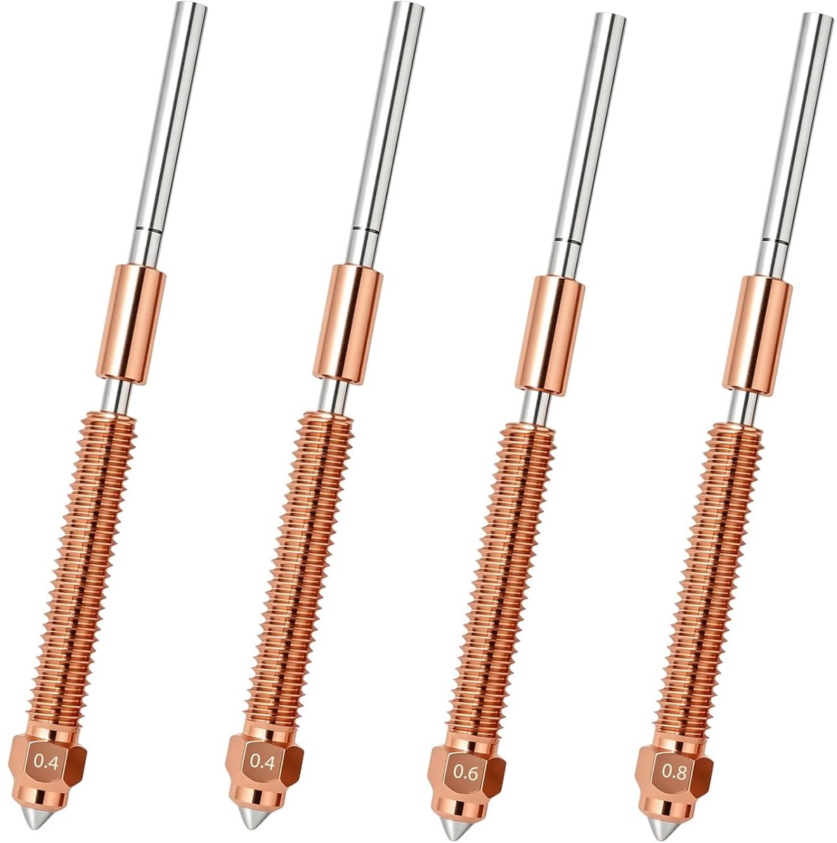 4-delige snelwisselmondset, koperlegering en gehard stalen mondstukken, compatibel met Creality K2 Plus Hi Combo - ShopVlot