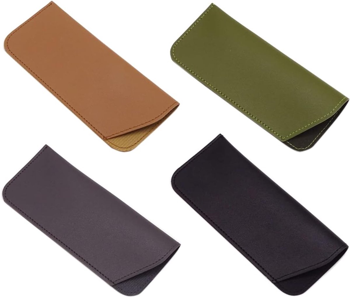 SULIUDAJI 4 Pcs Soft PU Leather Case for Reading Glasses Storage Box, Glasses Case for Men and Women - ShopVlot