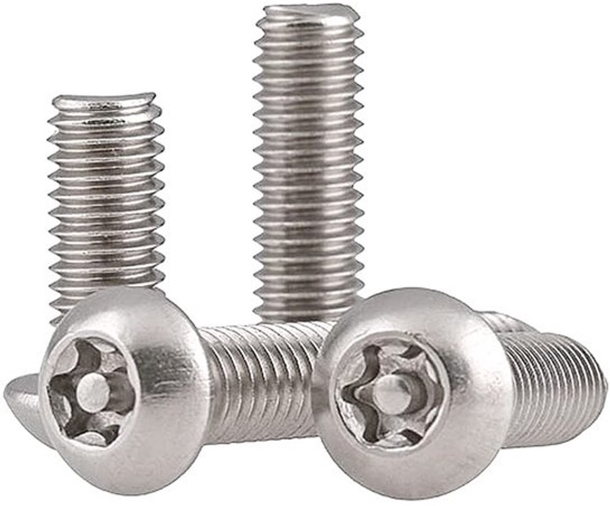 RVS-rondkopschroeven - Torxbouten - Voor machinebevestiging - Met veiligheidstorxaandrijving - M8 x 50 mm - 3 stuks - Roestvrij staal