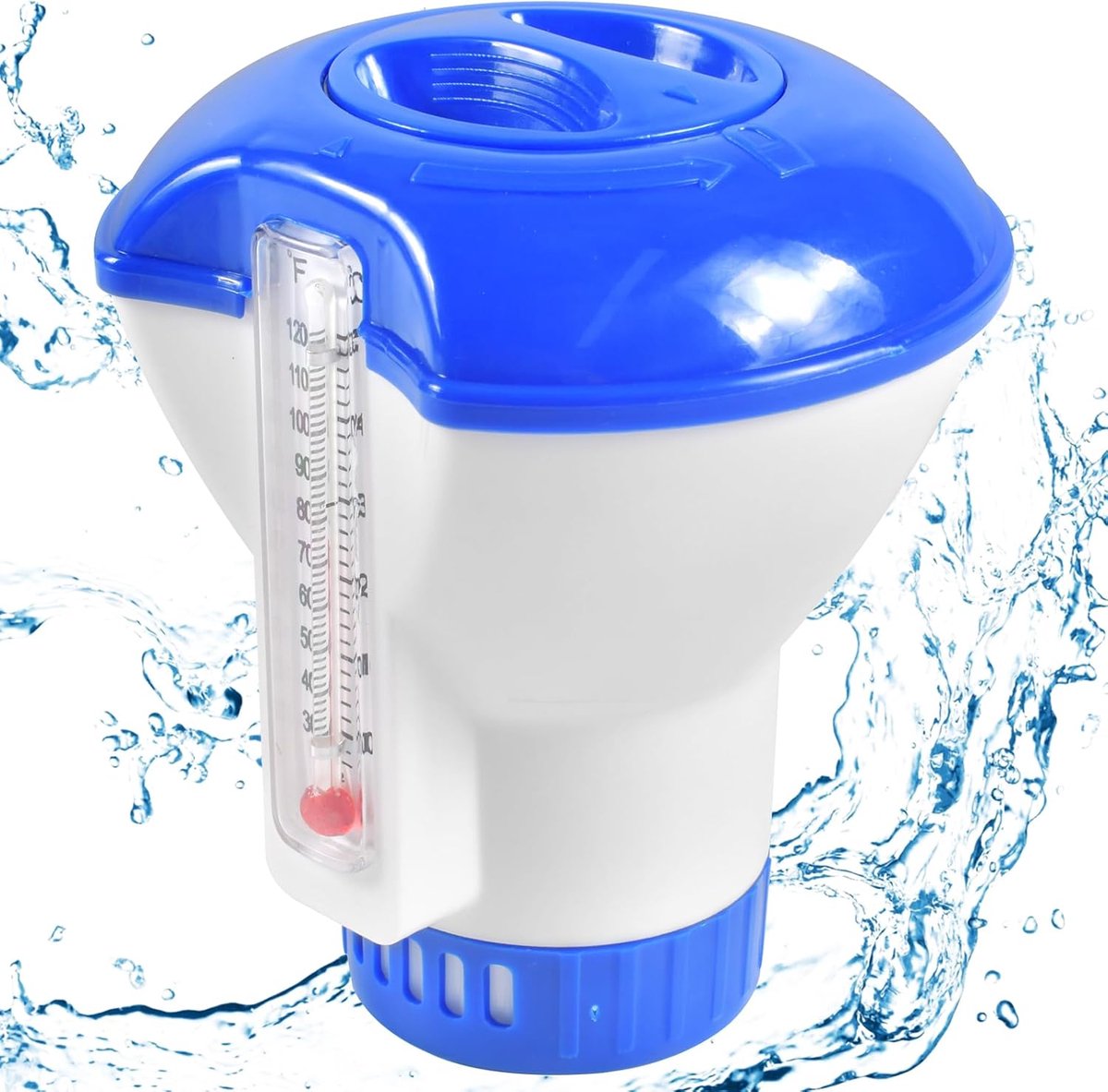 Chloor doser 5 inch - Groot meting float - Thermometer geïntegreerd - Voor zwembad en whirlpool - ShopVlot