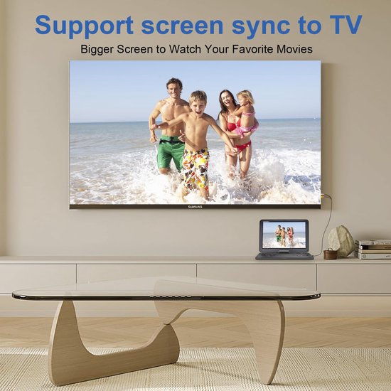 Draagbare DVD Speler – 17,1 Inch Full HD Scherm – 5000mAh Accu – Regiovrij – USB/SD – 1920x1080 — afbeelding 4