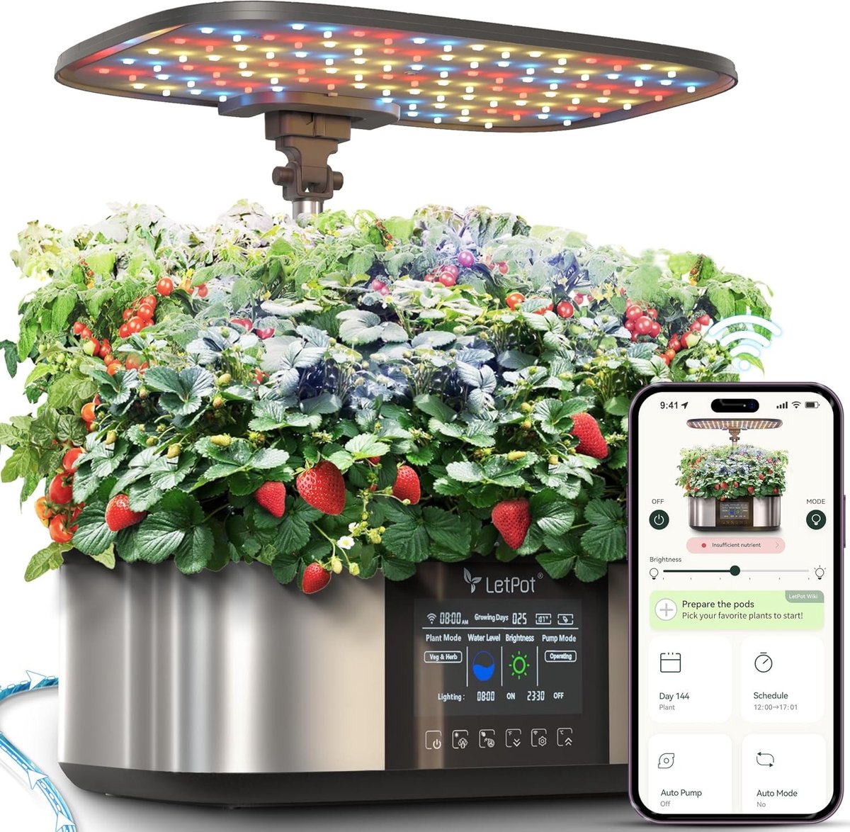 Hydroponisch Groeisysteem met 21 Pods, Automatische Irrigatie en APP Controle voor Binnen tuinieren, Slimme Zelfbeheer en Watering Functie