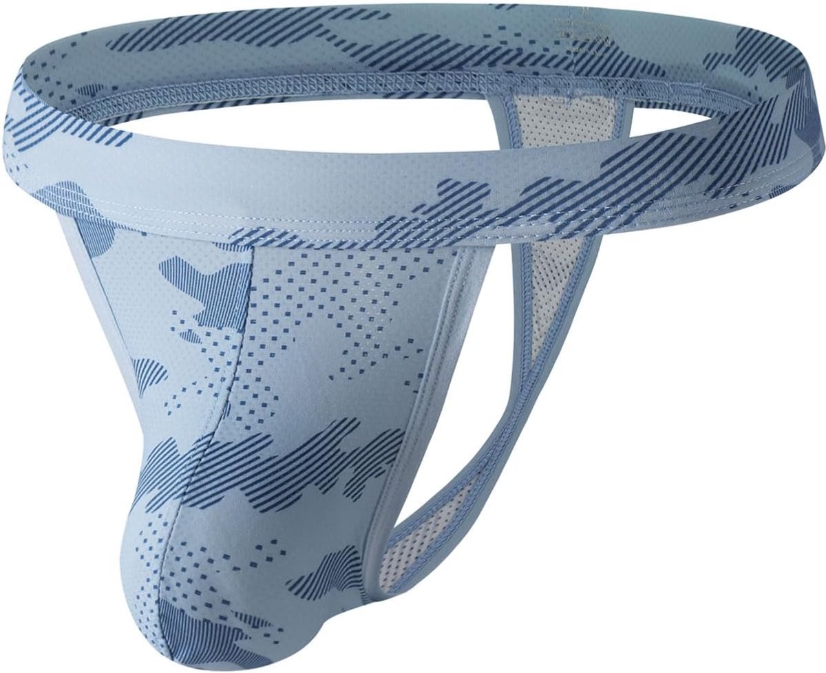 Summer Code Thong Tanga Men's Micro Mesh Camouflage Pattern Thong Airy Underwear Underpants Low Waist T-Back - ShopVlot