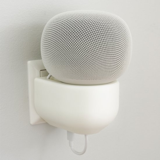 Houder voor Google Home speaker - Wandhouder voor stopcontact - Met kabelbeheer - Wit — afbeelding 4