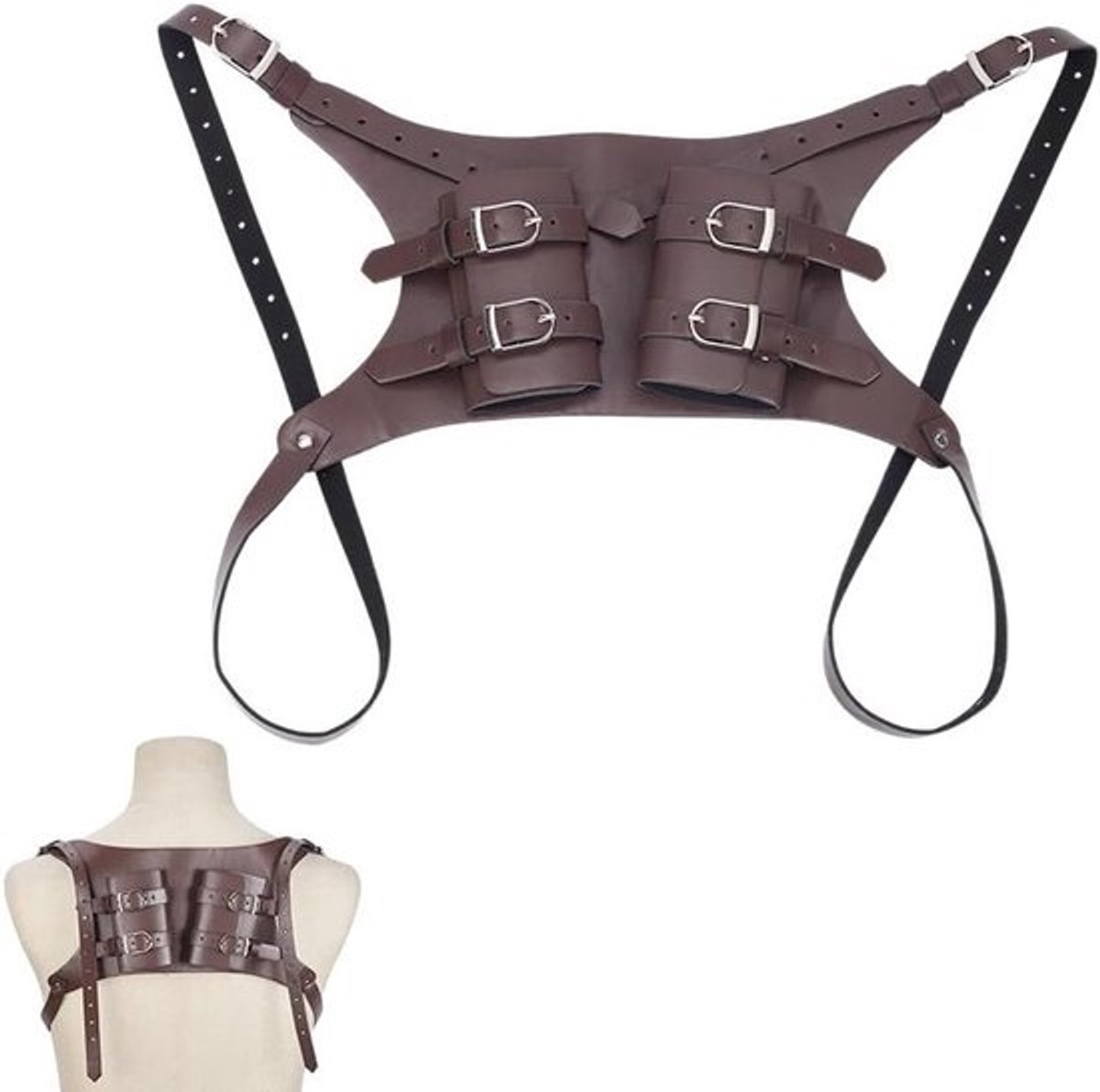 Zwaardhouder voor schouder en rug - middeleeuwse retrozwaardholster voor feest en cosplay, geschikt voor LARP en verkleedpartijen
