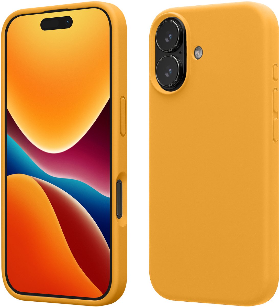 kwmobile telefoonhoesje geschikt voor Apple iPhone 17 - Hoesje met siliconen coating - Smartphone case in mango