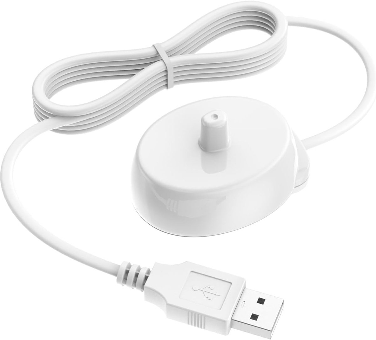Oplaadstation voor elektrische tandenborstels, geschikt voor Oral-B elektrische tandenborstels, 1 meter, wit.