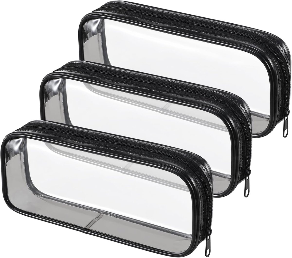 3 stuks doorzichtige pennenetui, transparante etui