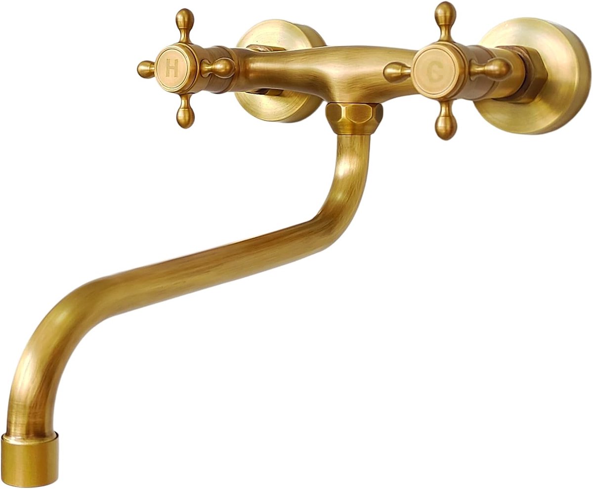 Keuken Antiek Messing Dubbelhendel180° Draaibaar