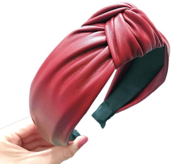 Dailygoods - Brede PU-kunstleren hoofdband voor dames - Geknoopt