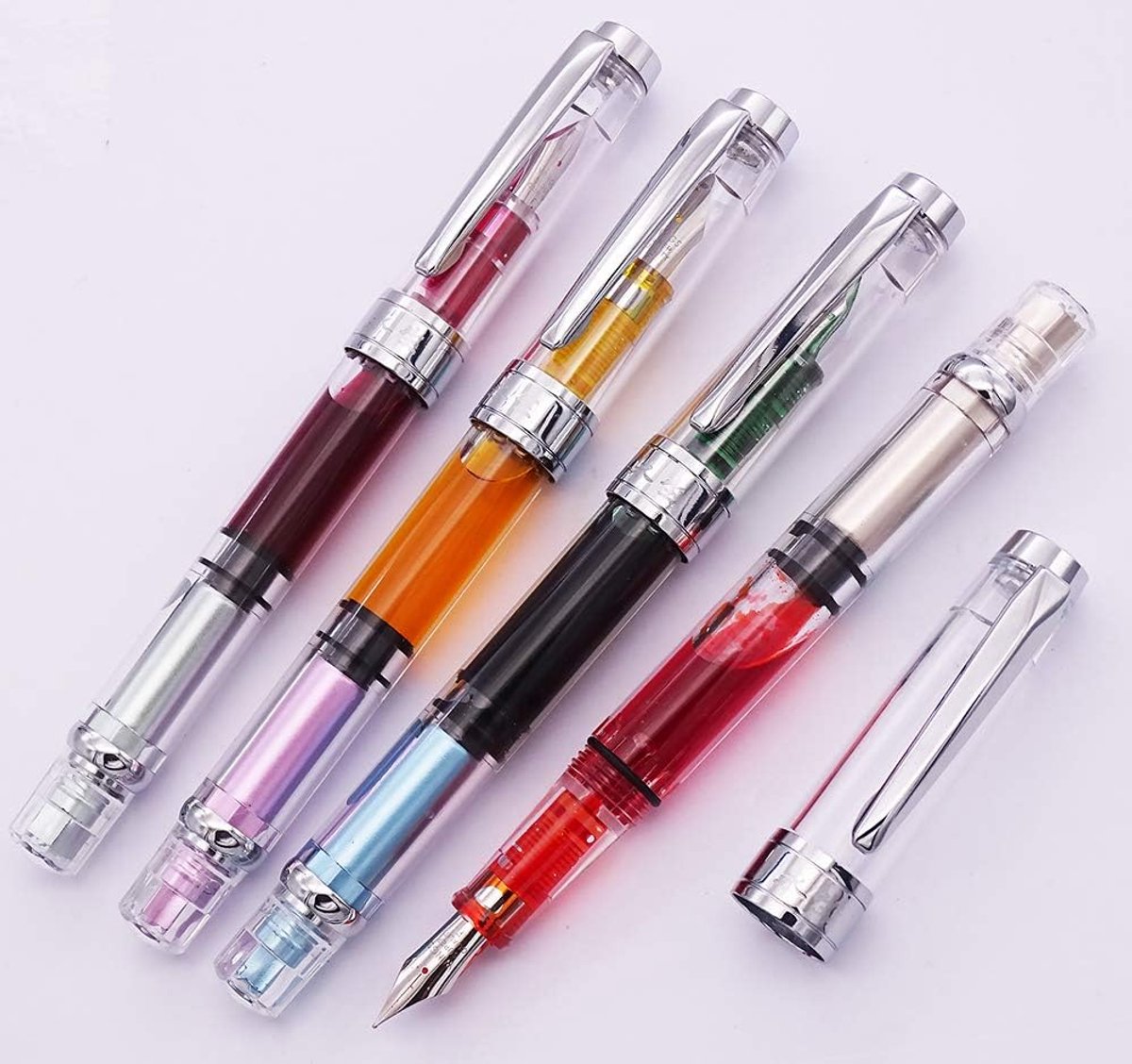 Vulpen 4 x 3008 - Geüpgraded fijne nib - Zilver trim - Soepel schrijven - ShopVlot