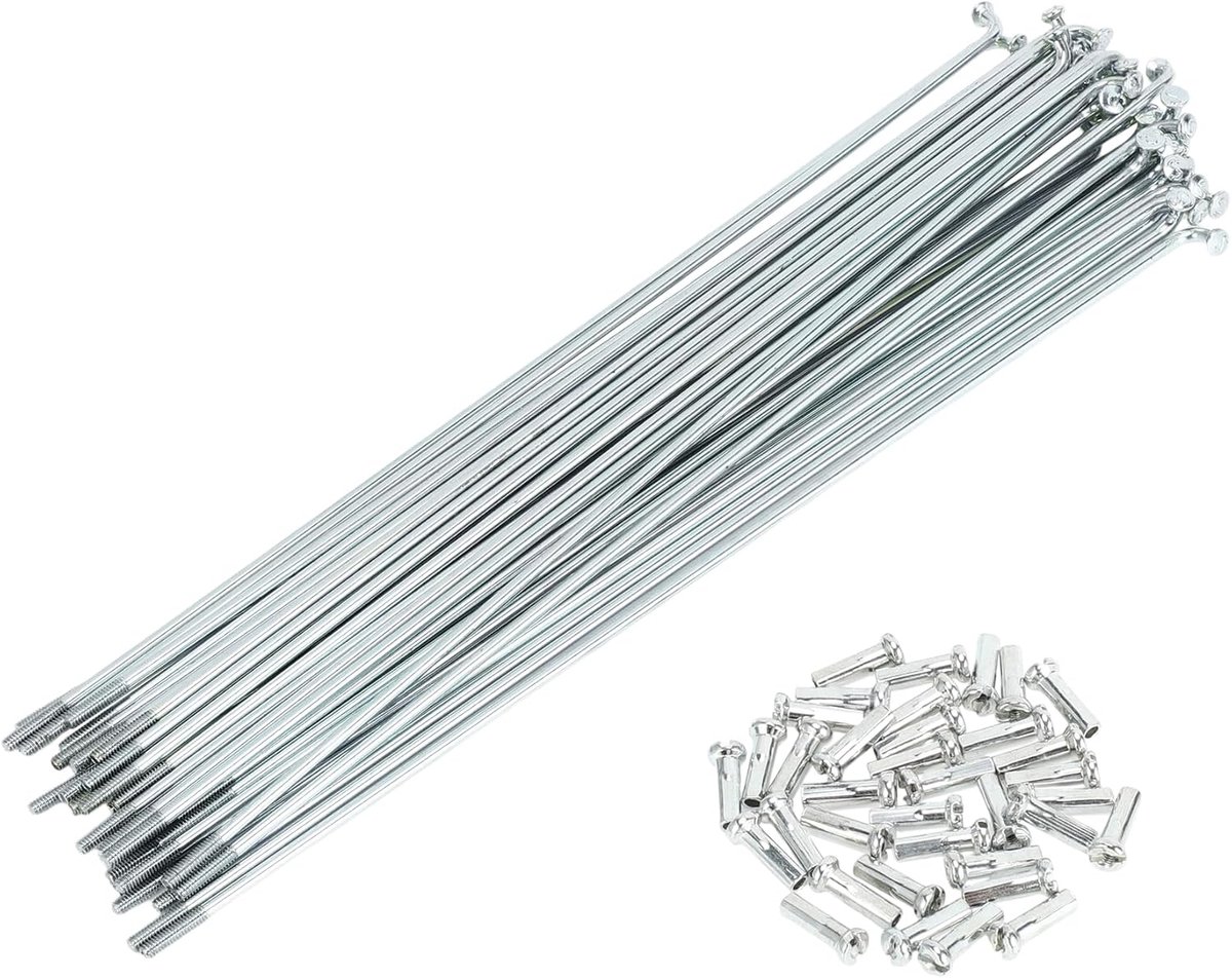 Fiets Spaken Fiets Wiel Spaken Zilver Tone 1 Set 14G 174mm Lengte Koolstofstaal Gegalvaniseerd - ShopVlot