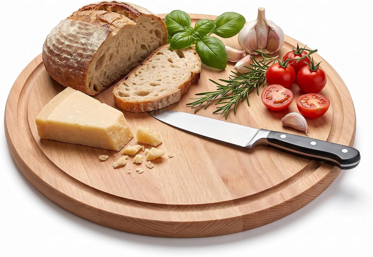 Snijplank met sapgroef serveerplank beukenhout 30 cm