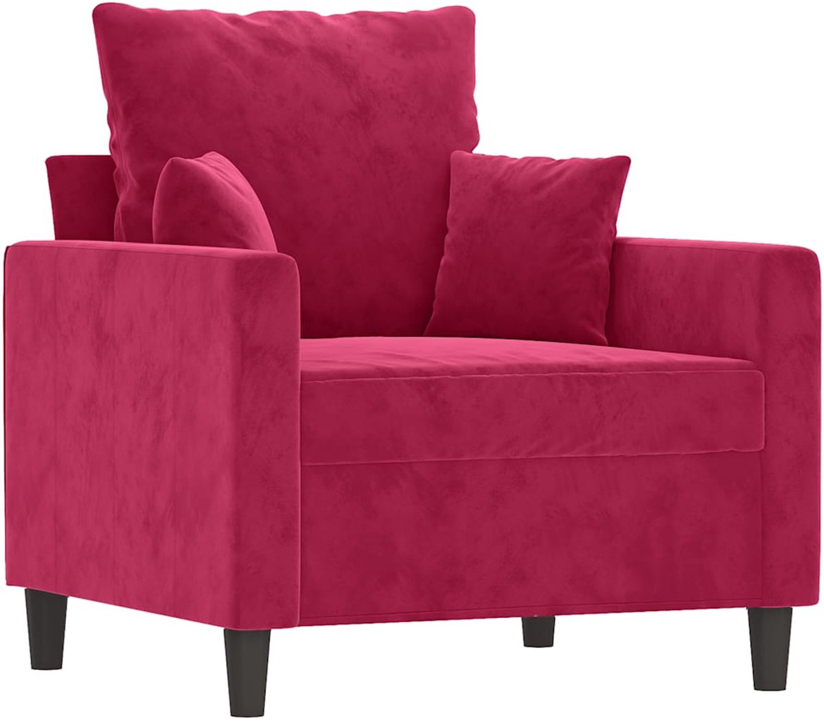 vidaXL Fauteuil - 60 - cm - fluweel - wijnrood
