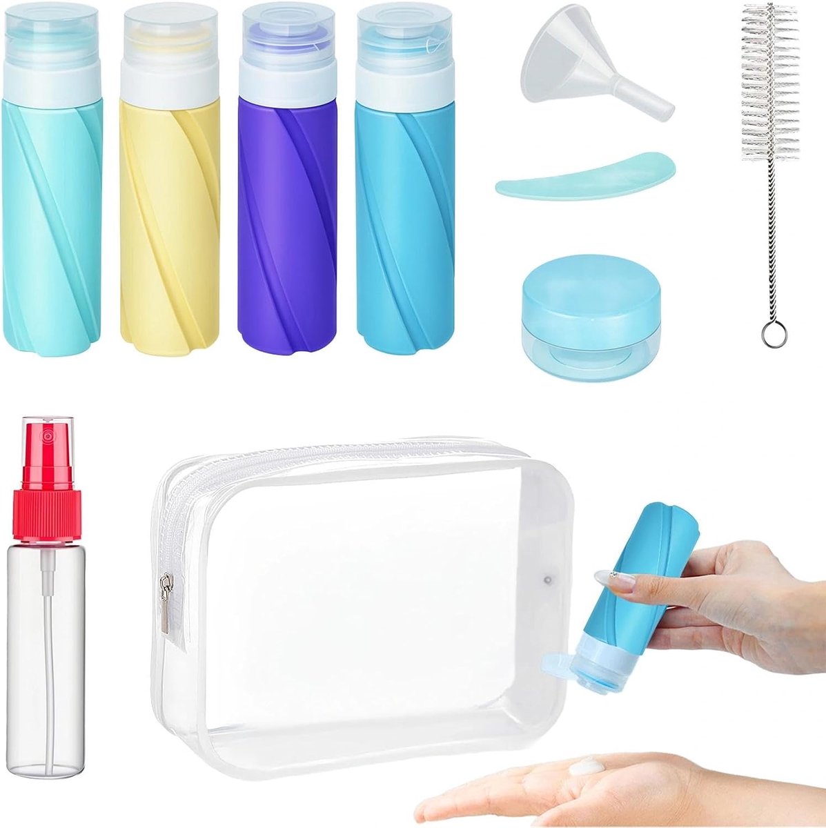 16 stuks reisbuisjes om te vullen, 100 ml gestreepte textuur