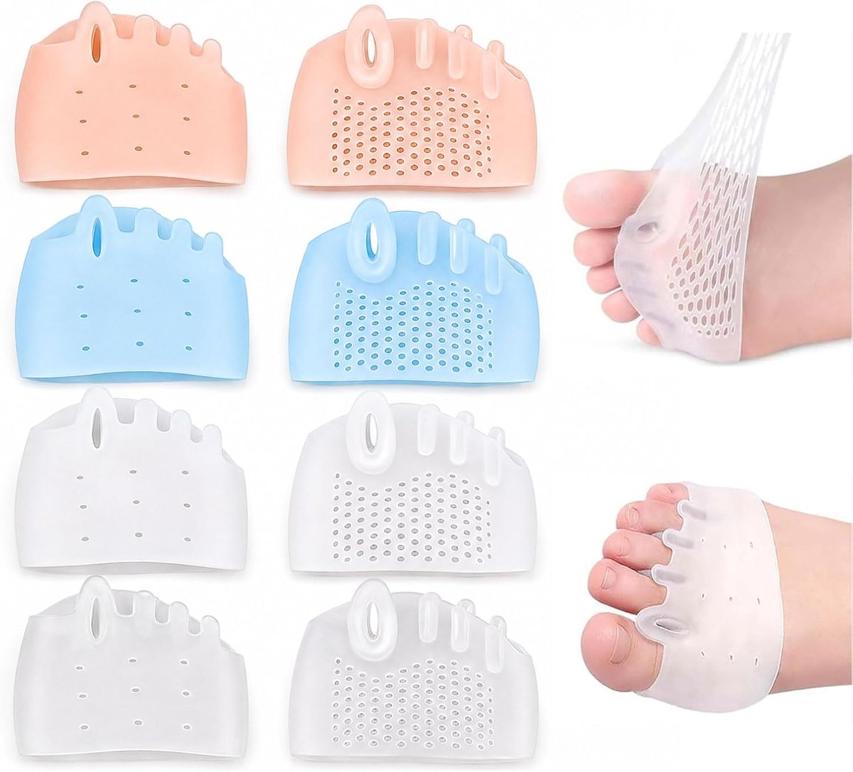 4 paar teenspreiders Hallux valgus correctie ademend siliconen