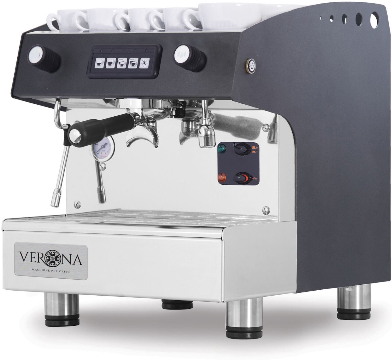 HENDI Koffiemachine Romeo – 1-groep – automatisch – 230V/1800W – 375x530x(H)485mm