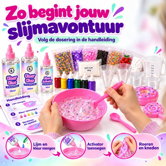 Twenty4seven® Slijm Maken Pakket - Ijssalon Slime Kit - Knutselset & Knutselpakket - Knutselen voor Meisjes en Jongens vanaf 6 Jaar - Sinterklaas Cadeau en Kerstcadeau — cadeau in Spellen & Speelgoed - foto 2