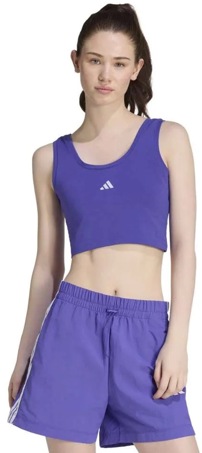 Adidas Essentials Small Logo Cotton Lifestyle Mouwloos T-shirt Vrouw Paars