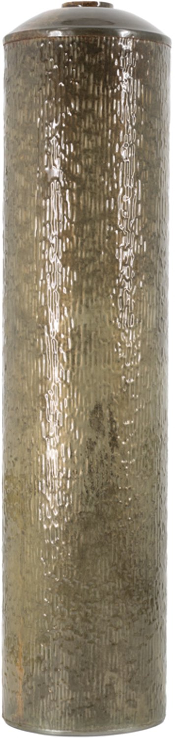 Metalen vaas striped olive stone