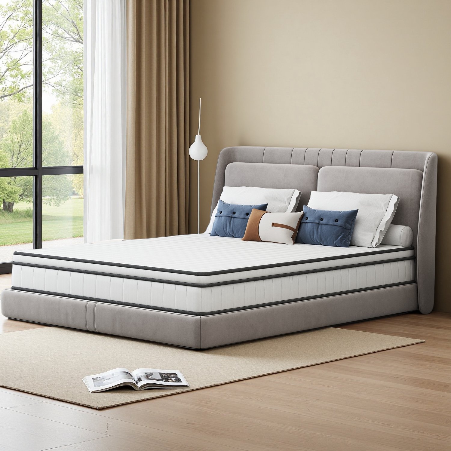 Yelenaro Matras 140x200 cm, Pocketveringmatras, 25 cm dik, 7-Zones, H2, Oeko-tex, Traagschuim, Ultra-ademend, Anti-Allergisch