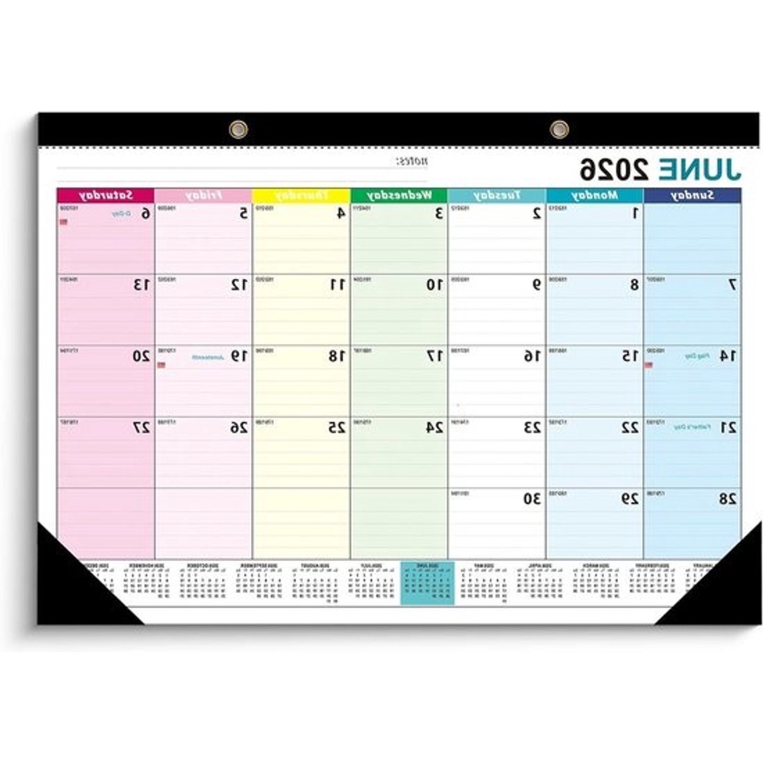 Wandkalender 2026-2027 - Maand- en jaarkalender - Thuis en kantoor - 18 maanden planning - A3-formaat - Regenboog