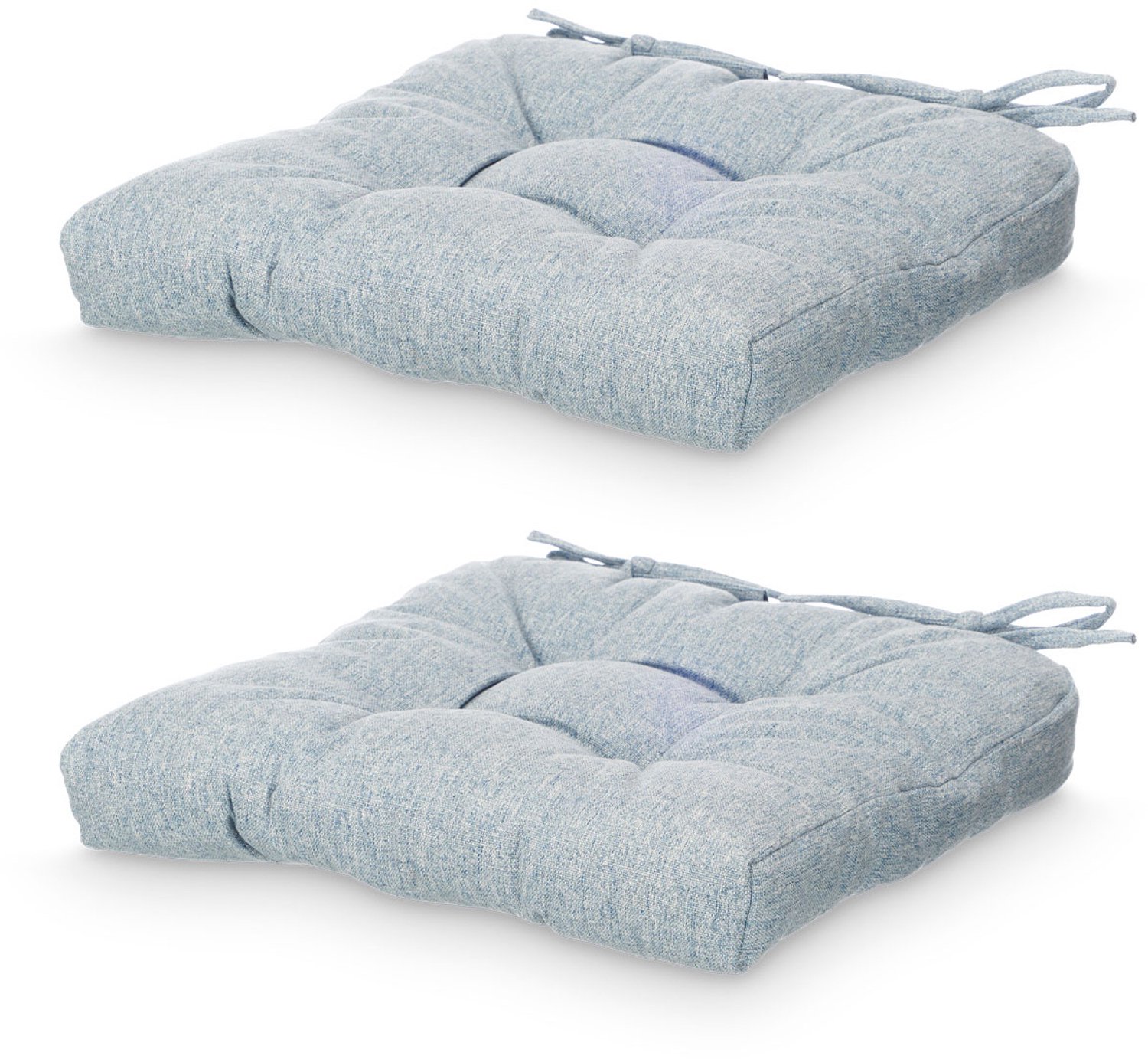 Giftdecor - Stoelkussens met stiksel en strikjes, 40 × 40 cm