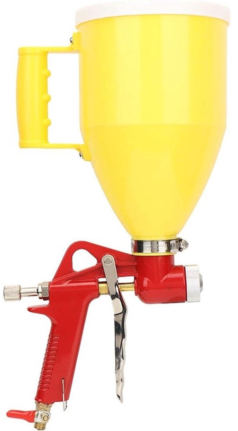 Luchtspuit - Verfspuit voor huisdecoratie - Voor muren schilderen - Ergonomische handgreep - 3L trechter - Zilver