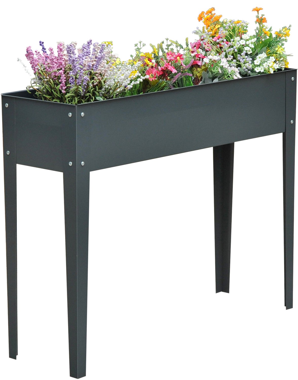 Sunona Hochbeet - Van metaal - 100 x 30 x 80 cm - Donkergrijs