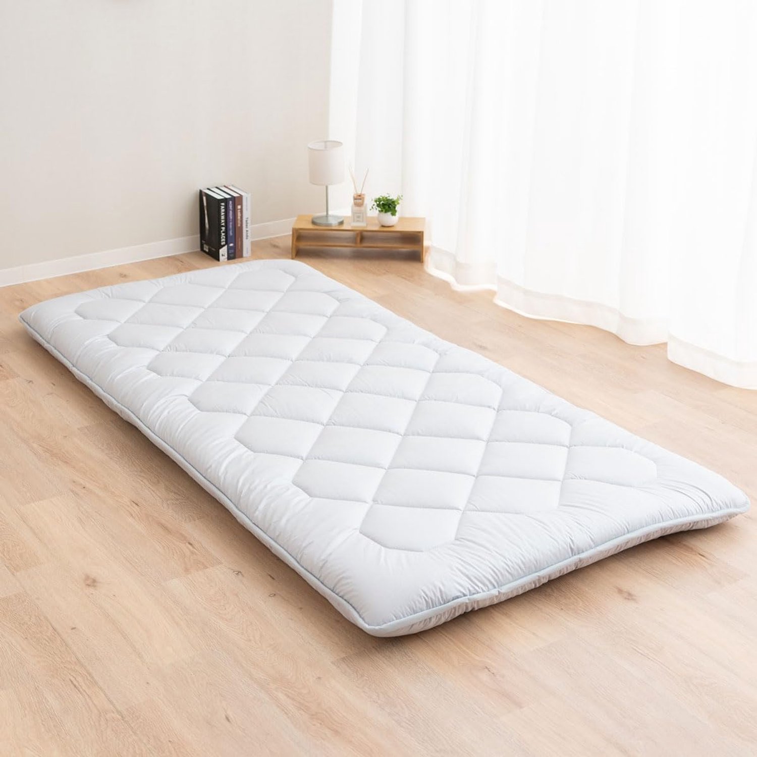 Japans Shikibuton Futonmatras 90 x 200 x 6 cm – Opvouwbaar Vloermatras van Katoen en Schuim, Stevig 3-Laags Slaapmatras voor Tatami, Logeren, Camping en Reizen – Novihome