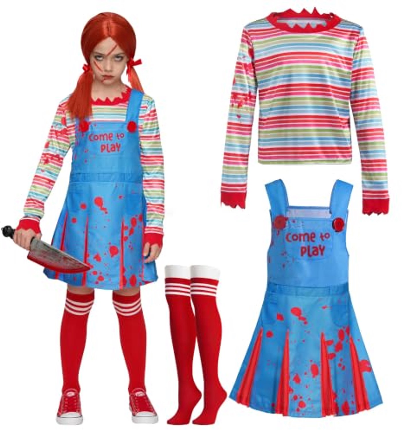 Spooktacular Creations griezelige poppenjurk voor meisjes - maat L