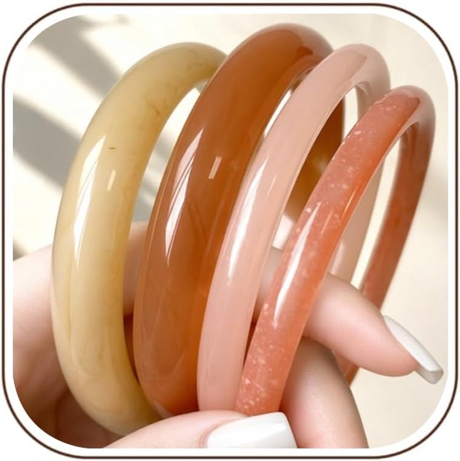 Harsarmband set van 4 - elegante acrylhars - stapelbaar - perfect cadeau voor dames - m-winkel