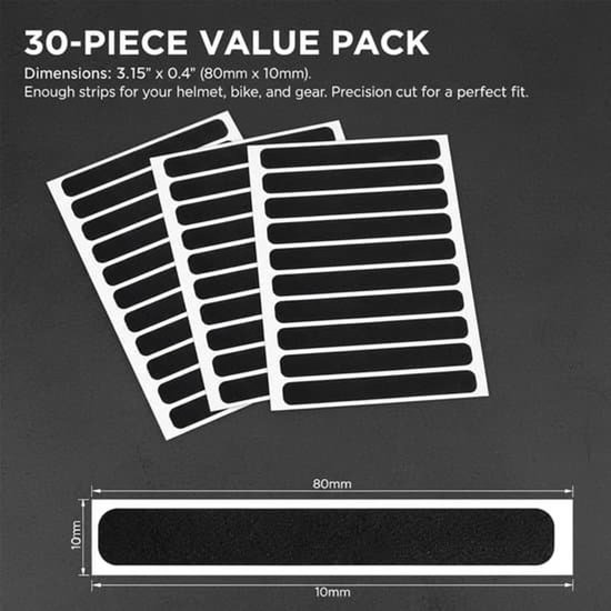Reflecterende stickers - 30 zwarte reflecterende strips - Verbeterde zichtbaarheid 's nachts — afbeelding 4