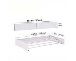 Wall Mounted Clothes Airer, Retractable Foldaway Laundry Clothes Drying Rack, 20kg Capacity.