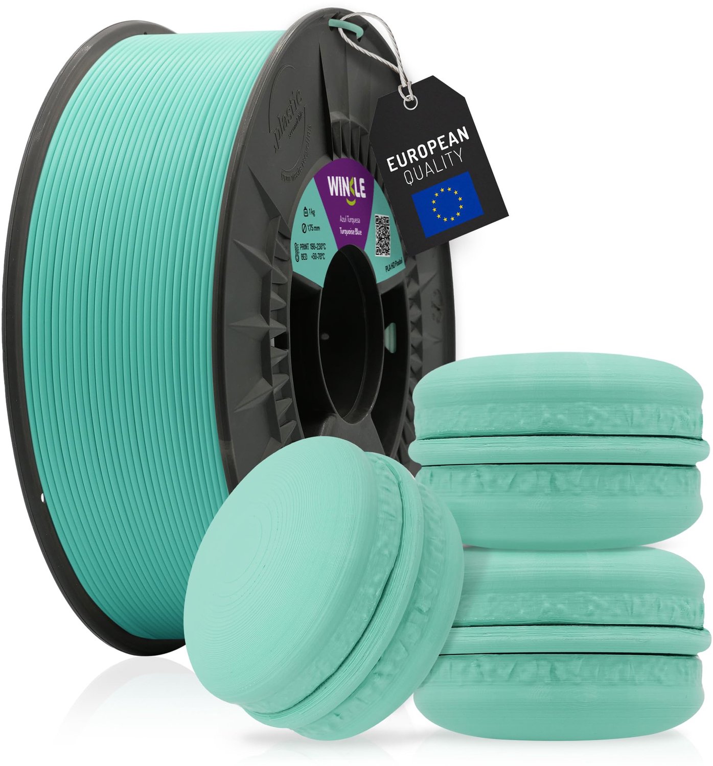 Winkle PLA HD 3D Filament - Filament voor 3D printer - Hoge Nauwkeurigheid - Pastel Turquoise - Ø 1,75 mm - 1 kg