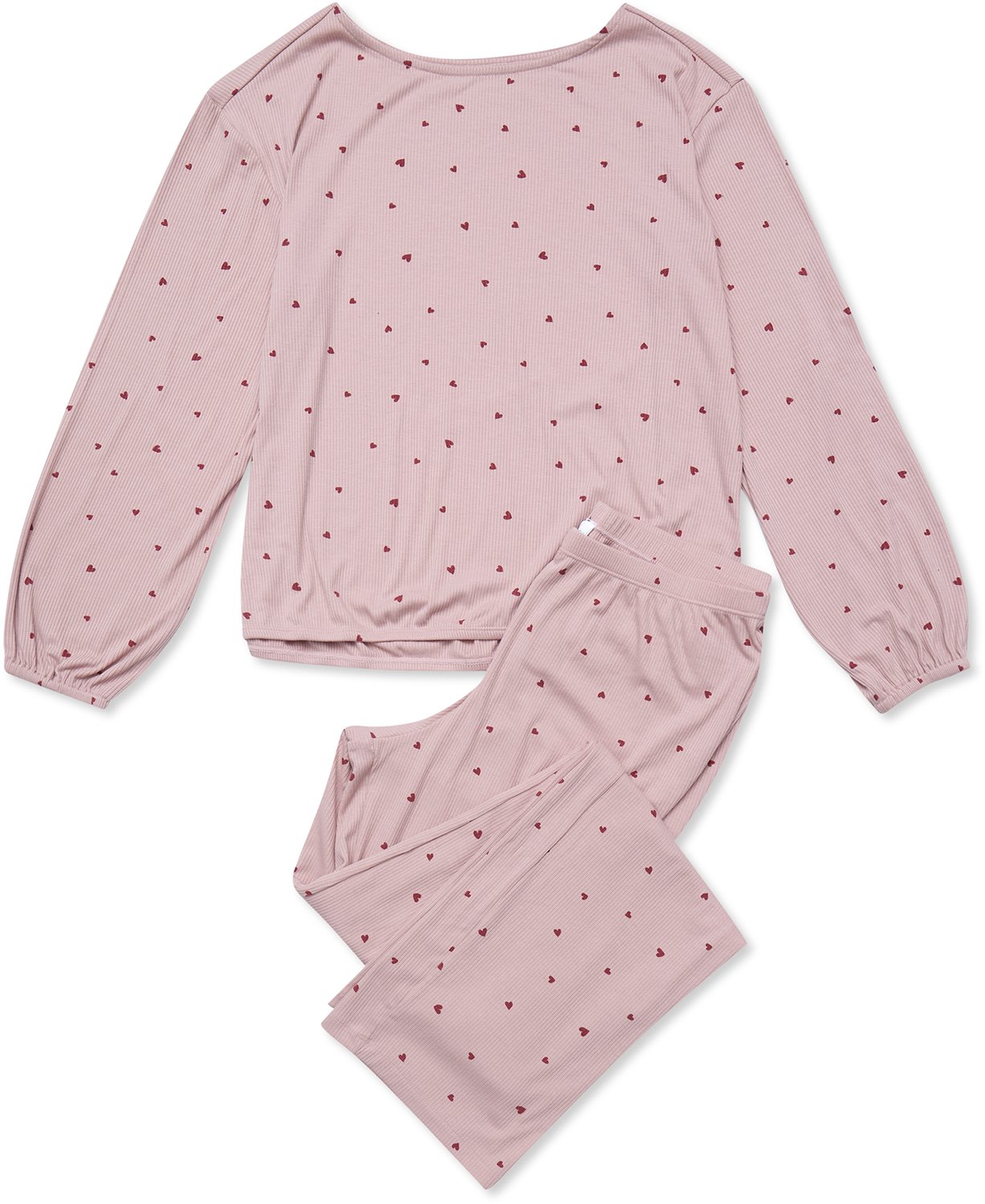 ESOTIQ Janna - Damespyjamaset met sokken - Roze - Hartjesprint