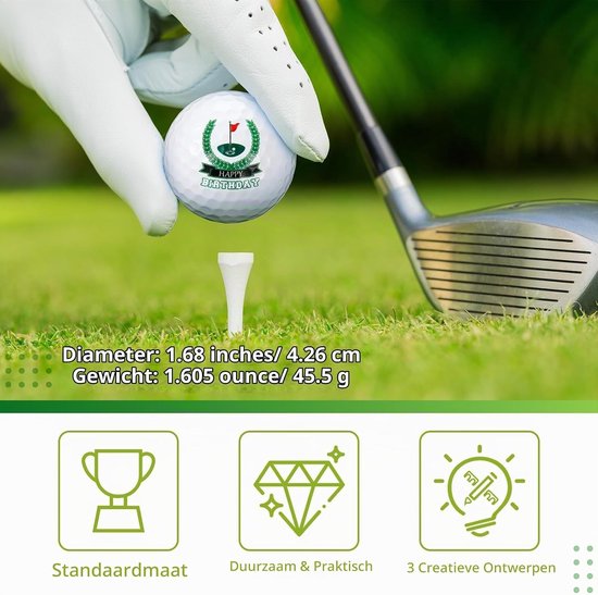 3-delige Golfballen Cadeauset voor Verjaardag - Grappige Golfballen voor Golfers, Mannen en Vader — afbeelding 2