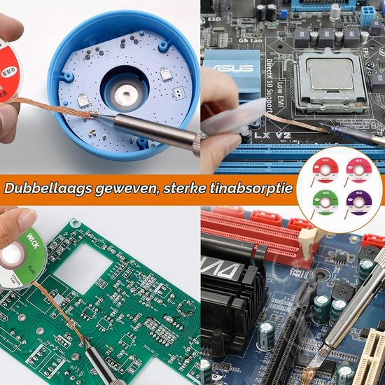 Desoldering Litze Set van 4 Stuks - Koper Soldering Litze voor Verwijderen van Lood, 2.0 mm en 3 mm, Ideaal voor Elektronische Componenten en Reparaties — afbeelding 3