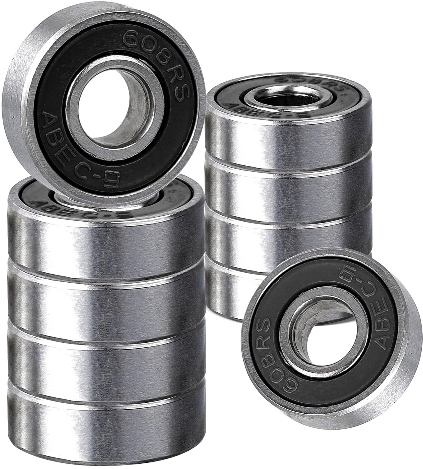 10 STUKS Kogellagers dubbel afgeschermde groefkogellagers ABEC-9 608 2RS Skateboard Lager voor Lange Skateboards Vierwielige Skates Wielen Vervangende Lager