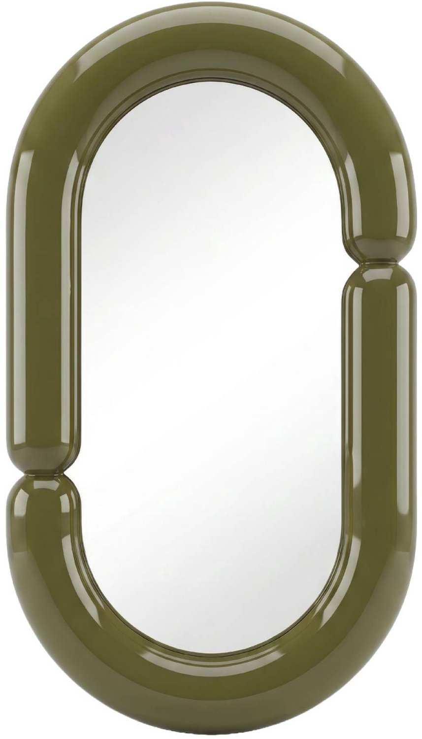 sweeek Spiegel met glossy afwerking ovaal 70cm groen - sweeek