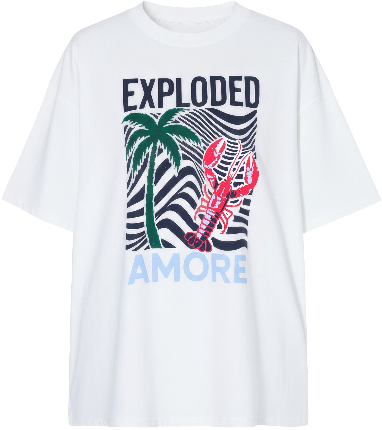 Studio Untold - Dames - T-shirt oversized moderne XL-print - Off-white - Maat 42+