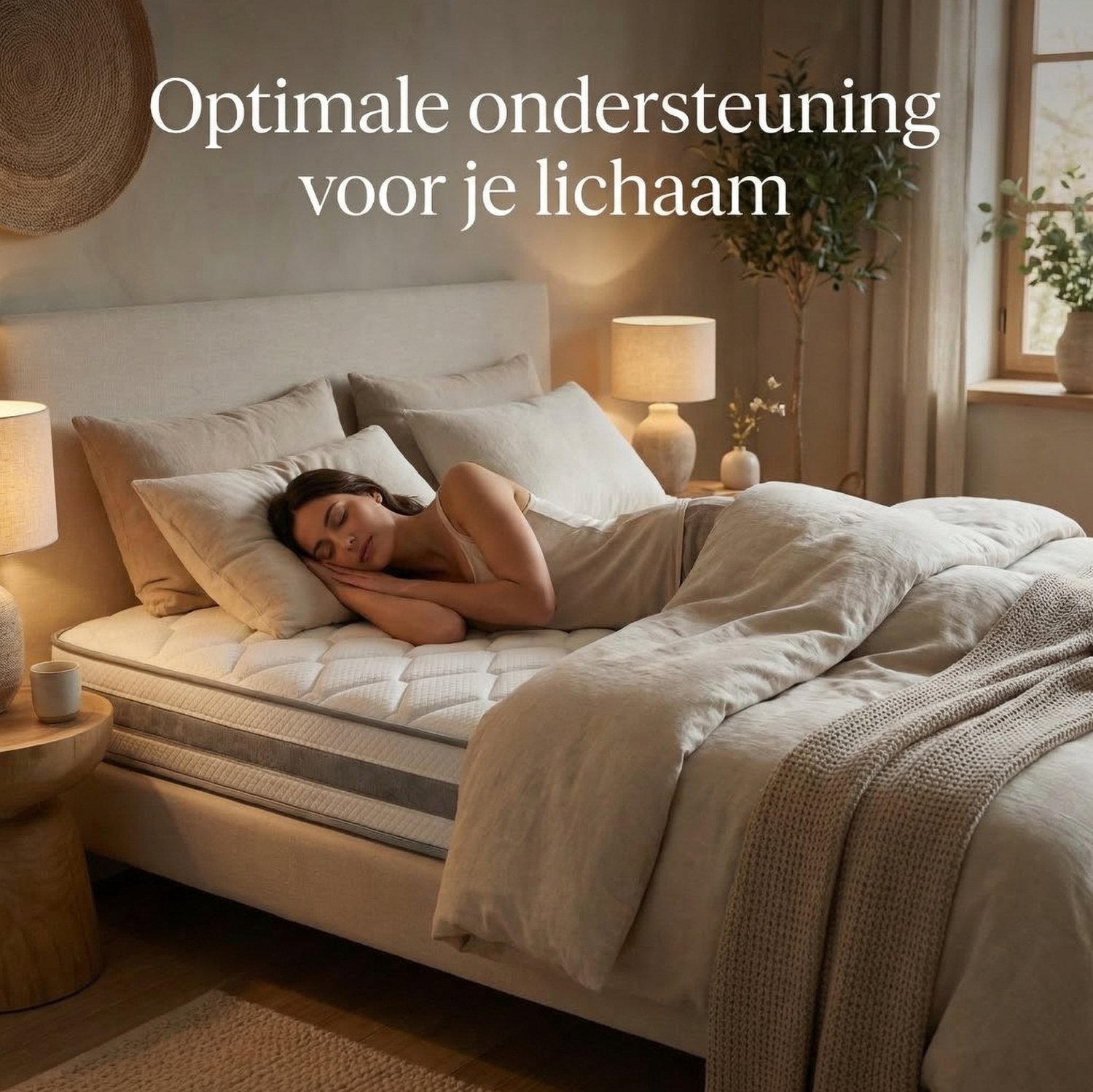 WUVRIE Pocketveringmatras 160x200 cm - 7 zones en comfortschuim - 25 cm hoog - Wit