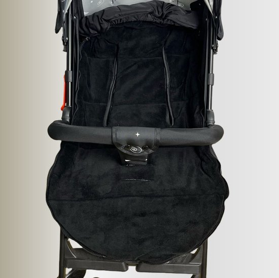 Warme voetenzakken voor de kinderwagen, groot formaat, universeel ontwerp, comfortabel en warm, geschikt voor de meeste kinderwagens, verdikt ontwerp, zwart. — afbeelding 2