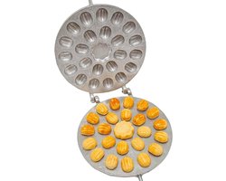Heavy-Duty Oreshki Mold Maker - 23-Halves Walnut Cookie Mold - Russian Oreshnitsa for Nut-shaped Cookies - Aluminum Alloy Oreshek Maker